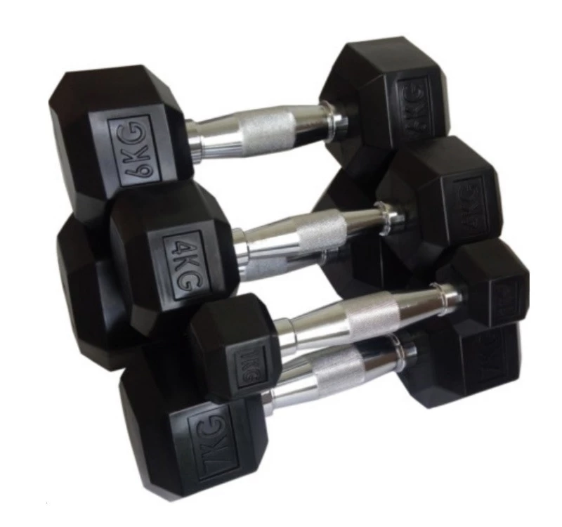 Kit Halteres Sextavados Vulcanizados 1Kg a 10kg Sem Suporte