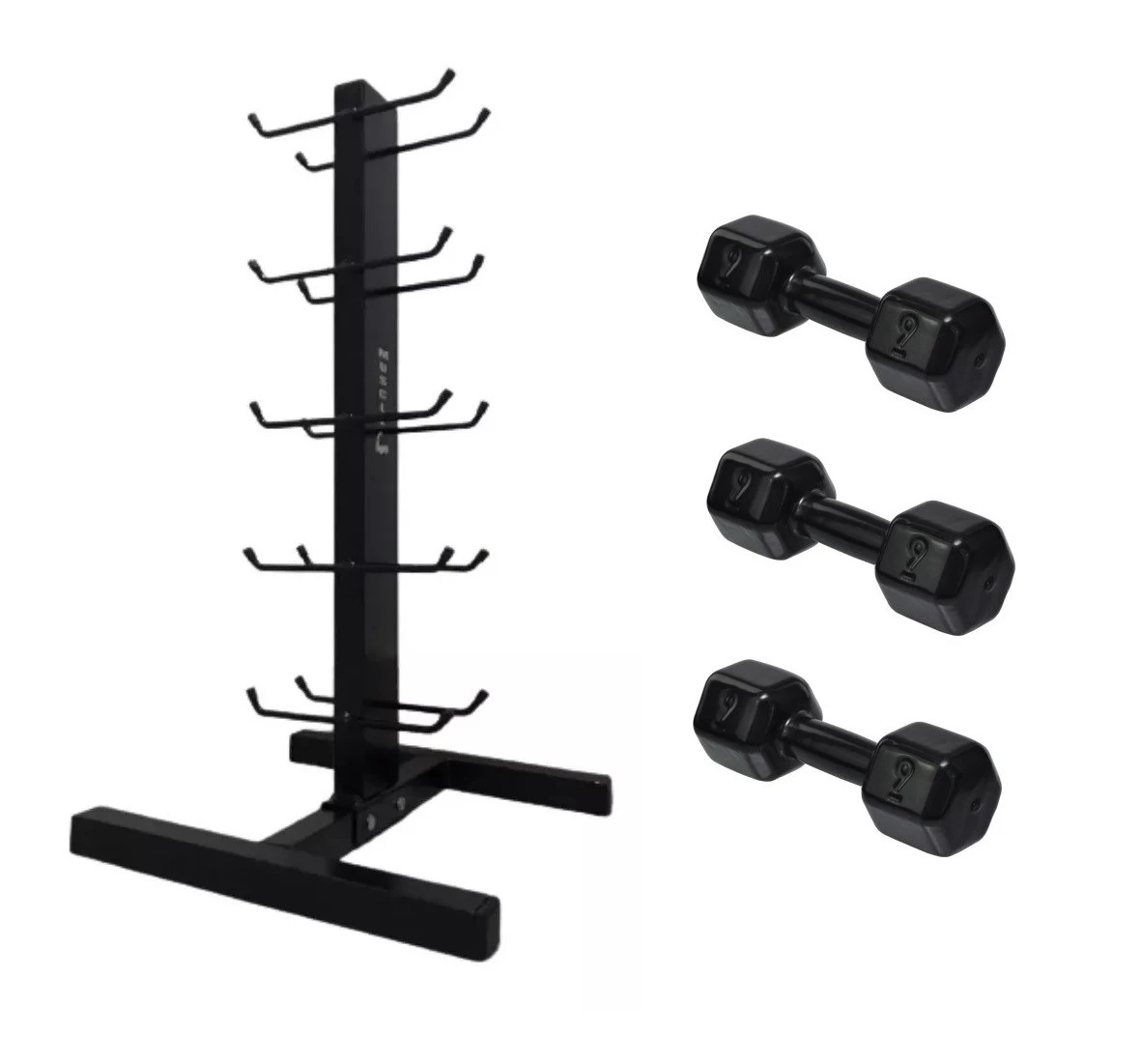 Kit Halteres de 1Kg a 5Kg Com Suporte