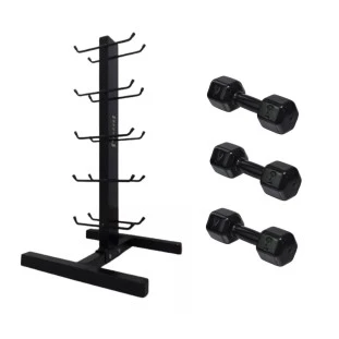 Kit Halteres de 1Kg a 5Kg Com Suporte