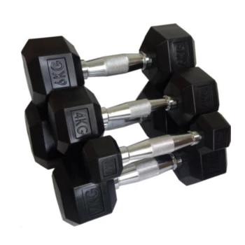 Kit Halteres Sextavados Cromado 1Kg a 10kg Sem Suporte