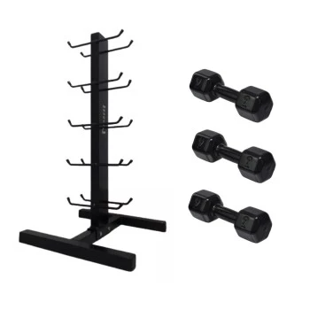 Kit Halteres de 1Kg a 5Kg Com Suporte